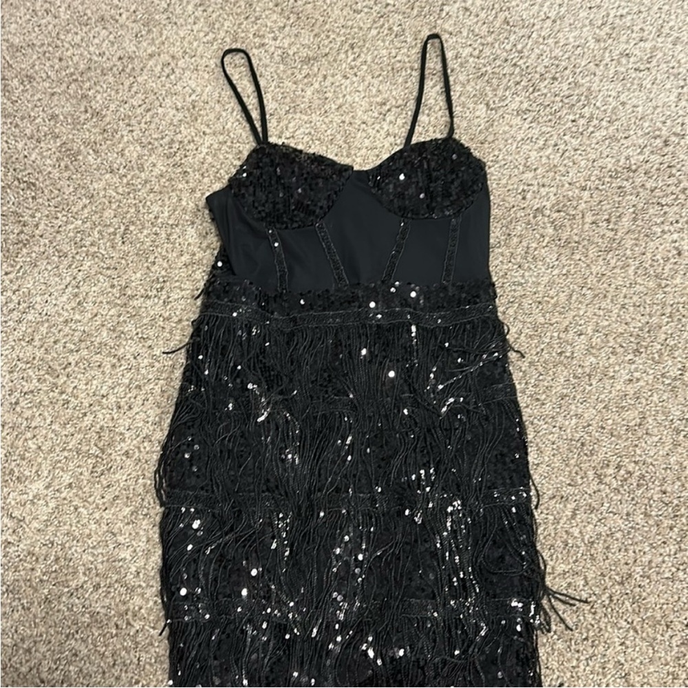 Elegant Black Sequin Dress